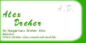 alex dreher business card